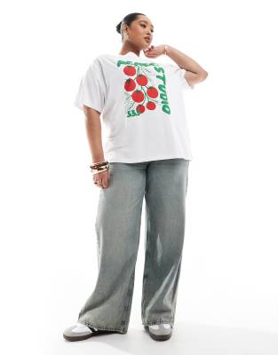 Renee Studio Exclusive T-shirt With Tomato Vine Logo Graphic In White