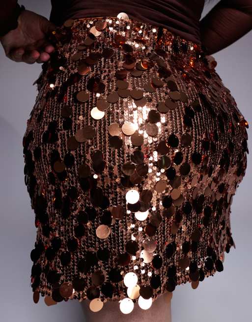 Renee Studio - Minirok met grote lovertjes in goud, 5 van 5