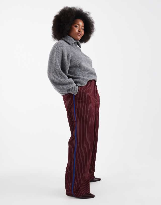 ＜INSCRIRE x BY＞STRIPE WIDE PANTS 25AW Renee Studio Plus exclusive drawstring waist wide leg side stripe