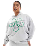 [Renee Studio] Renee Studio Plus exclusive embroidered flower logo oversized hoodie in grey (part of a set) 16 Light grey