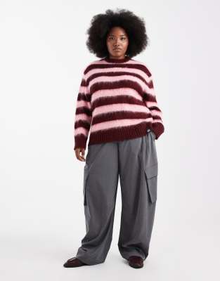 Renee Studio Plus Exclusive Fluffy Crew Neck Sweater In Multi