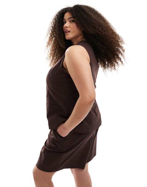 Renee Studio Plus exclusive linen blend asymmetric neckline