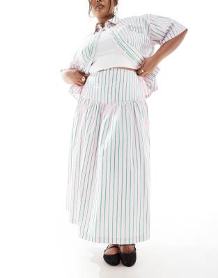 Shop Renee Studio Plus Exclusive Wide Waistband Midi Skirt