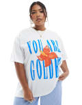 [Renee Studio] Renee Studio Plus exclusive you are golden graphic t-shirt in white 18 WHITE