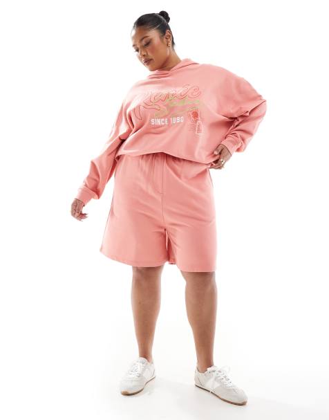 Renée Studio Plus – Exklusiv – Sweat-Shorts in Pfirsich, Kombiteil - view 1