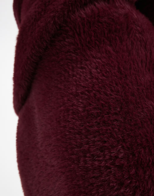 Renee Studio Plus – Vinröd, fluffigt stickad, rak bodycon-kjol i maxilängd, del av set, 5 av 5