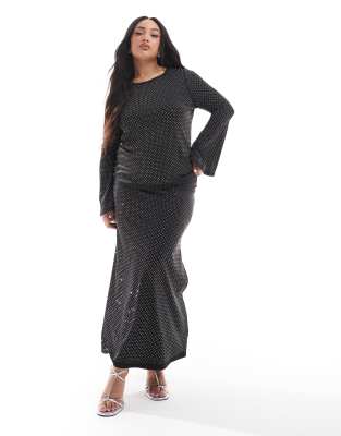 Renee Studio Plus X Michelle Nayla Exclusive All Over Hotfix Flared Sleeve Top