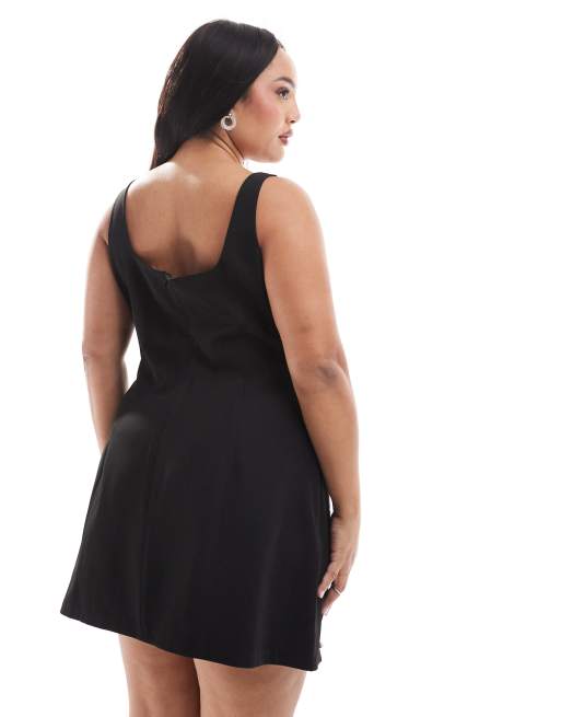  Renee Studio Plus x Michelle Nayla exclusive celestial sequin and pearl embellished side slit mini dress in black  , 3 of 4