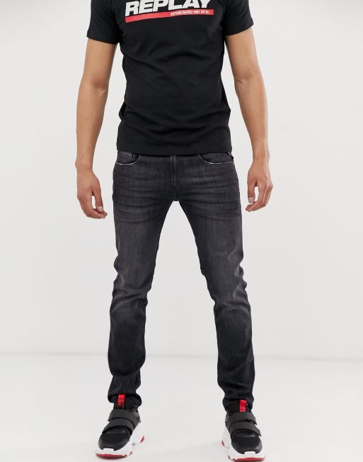 Replay - Anbass - Eco laser blast - Jean slim stretch - Noir délavé