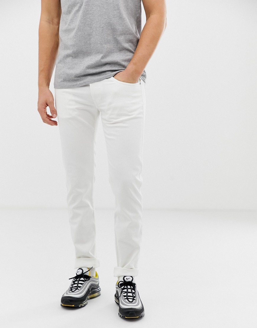 Replay - Anbass - Jeans slim elasticizzati bianchi-Bianco
