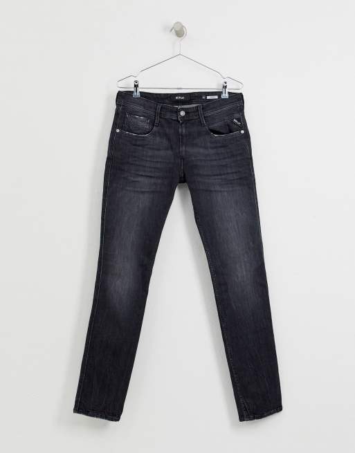 Replay – Anbass – Schmale Stretch-Jeans in verwaschenem Schwarz, 4 von 4