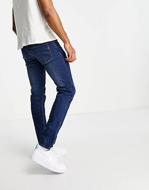 Replay Anbass slim fit jeans in mid blue | ASOS
