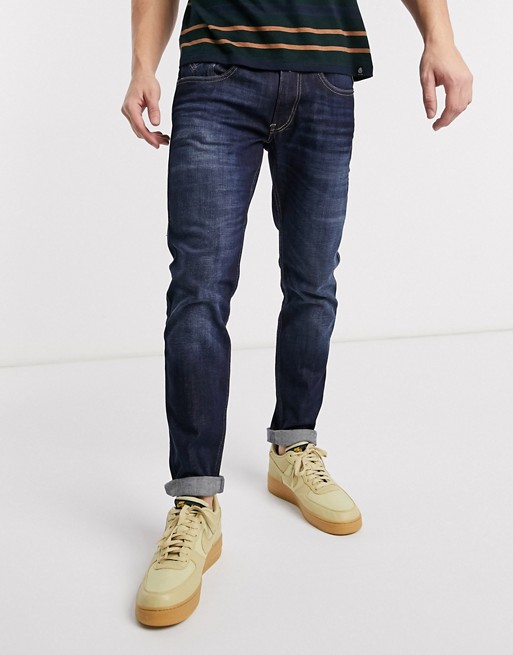 Replay Anbass slim fit power stretch jeans in dark wash
