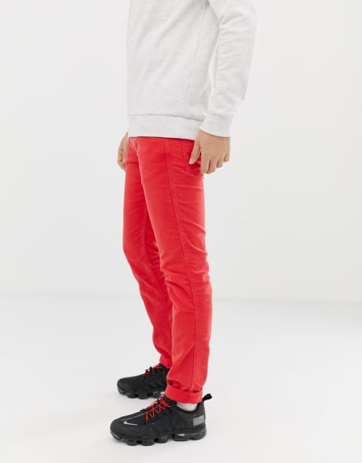 Red best sale colour jeans