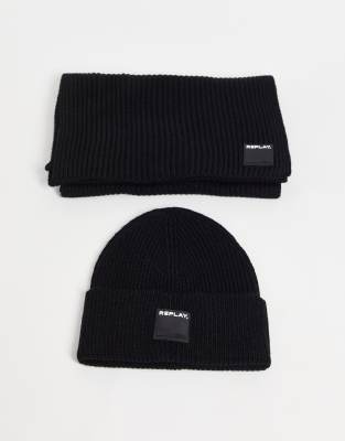 hat and scarf set grey