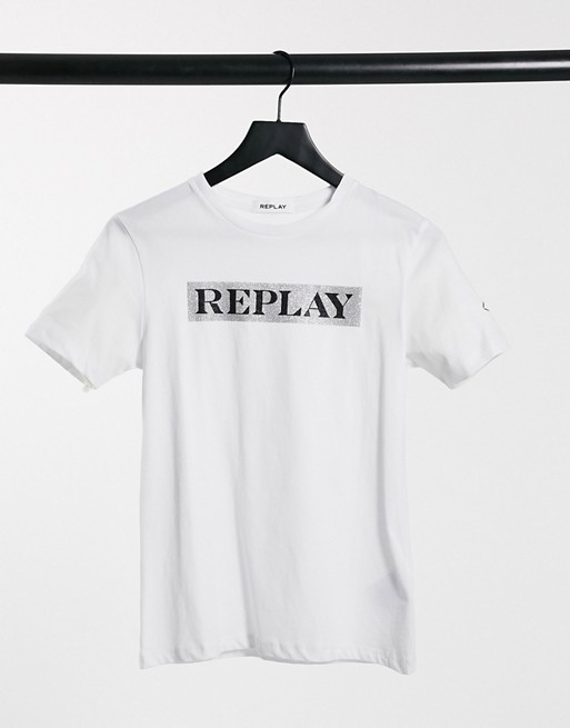 Replay Bold Logo T-shirt in White