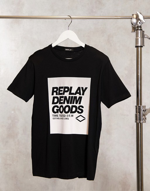 Replay box logo t-shirt in black