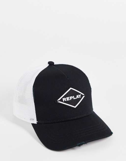 Replay - Cappellino con stampa, colore bianco