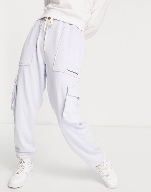 Replay cargo pant joggers co ord in azure pastel blue