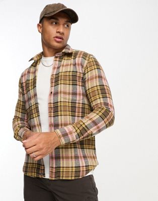 Replay check shirt in brown