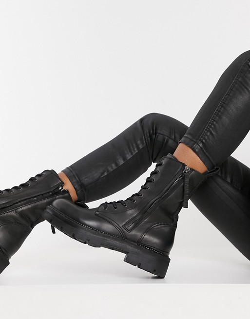Replay Chunky lace up Boot in Black
