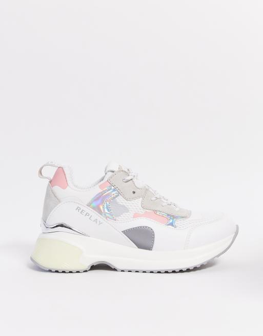 Replay pink hot sale trainers