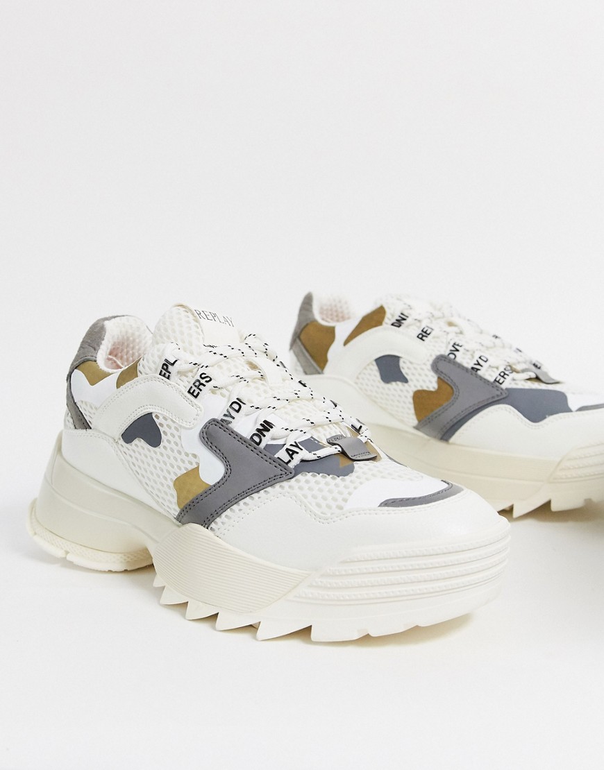 Replay chunky trainer in white