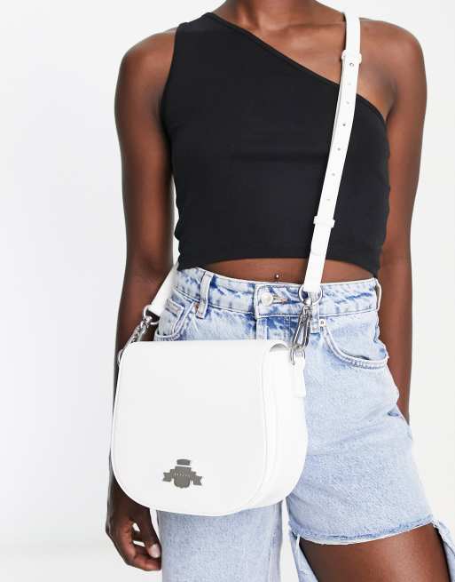 Replay crossbody body bag with chain strap in white ASOS
