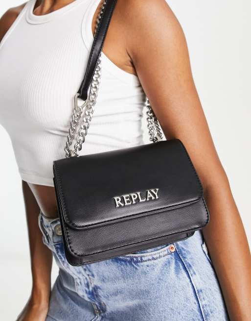 Replay – Czarna torebka crossbody z łańcuszkiem, 2 z 4