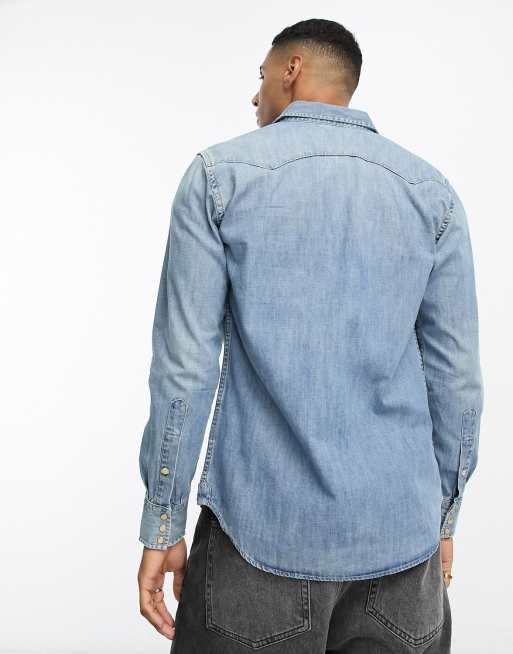 Replay discount denim overhemd