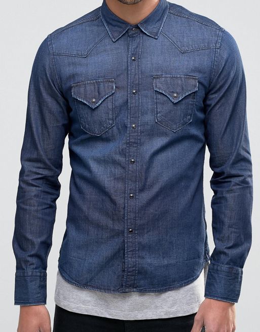 Replay Denim Shirt Dark Wash