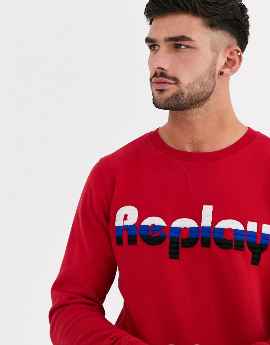 Replay - Felpa con logo rétro-Rosso