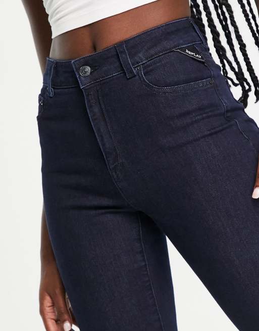 Replay - Florie - Jeans met rechte pijpen in donkerblauw, 4 van 4