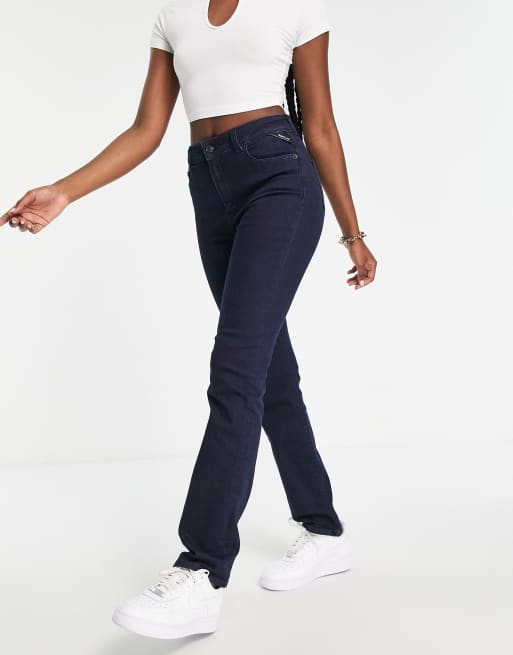 Replay Florie straight leg jeans in dark blue