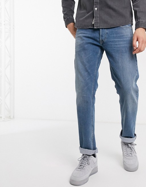 Replay Grover straight fit jeans in mid wash