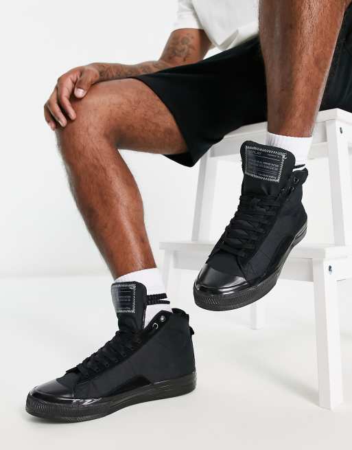 Replay hi top sneakers in black