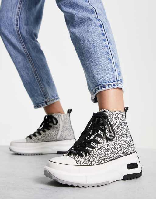 High top animal outlet print sneakers