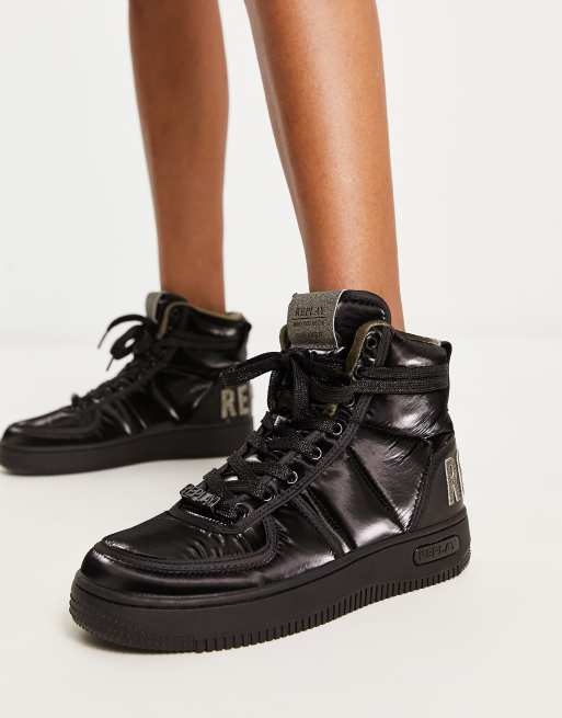 Replay high top sneakers in black