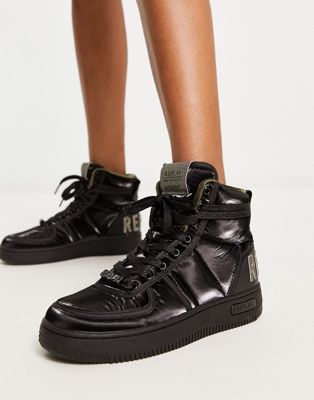 Replay high top trainers in black - ASOS Price Checker