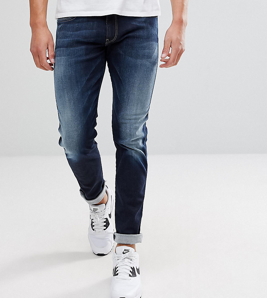 Replay – Hyperflex Anbass – Blåsvarta jeans med smal passform-Marinblå