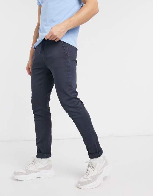 Hyperflex stretch chinos in navy | ASOS