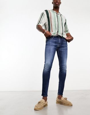 Replay Skinny fit jeans in blue - ASOS Price Checker
