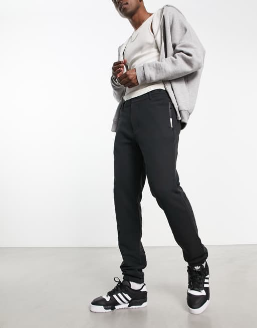 Replay jersey pants in black