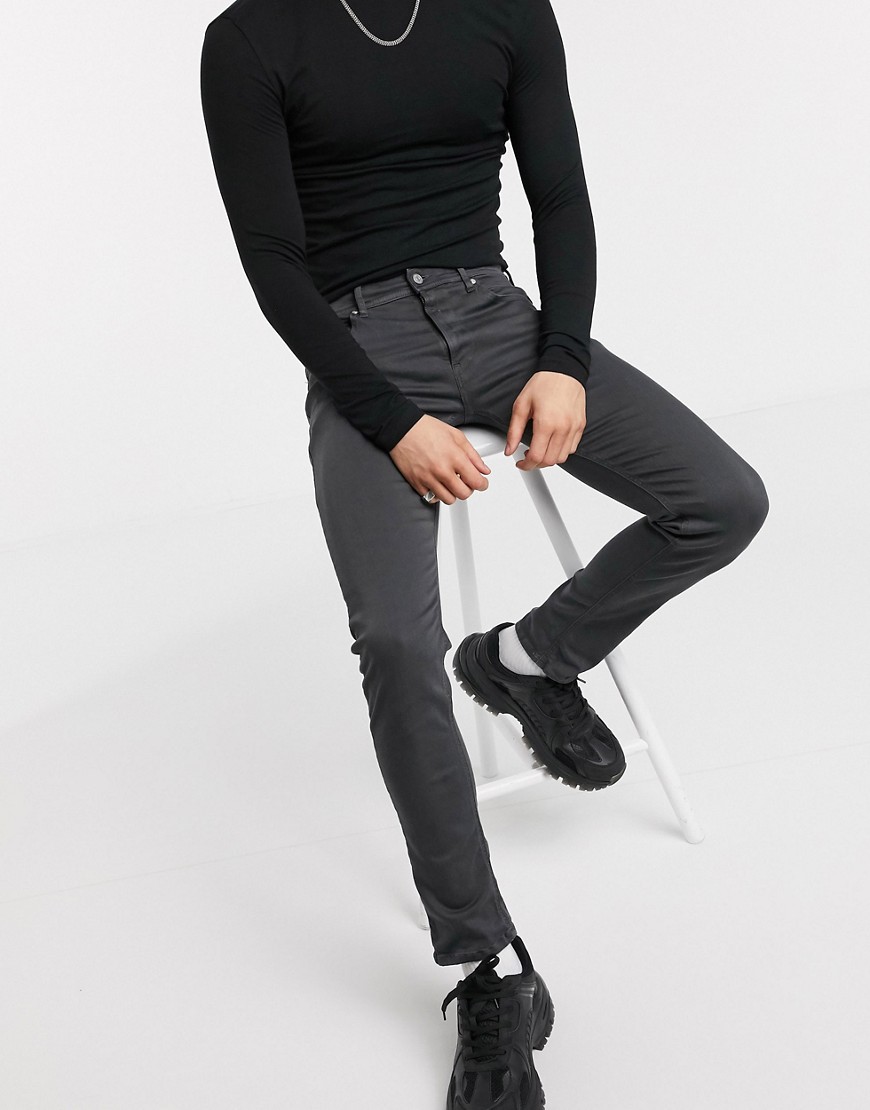 Replay – Jondrill Hyperflex – Mörkgrå skinny jeans-Svart