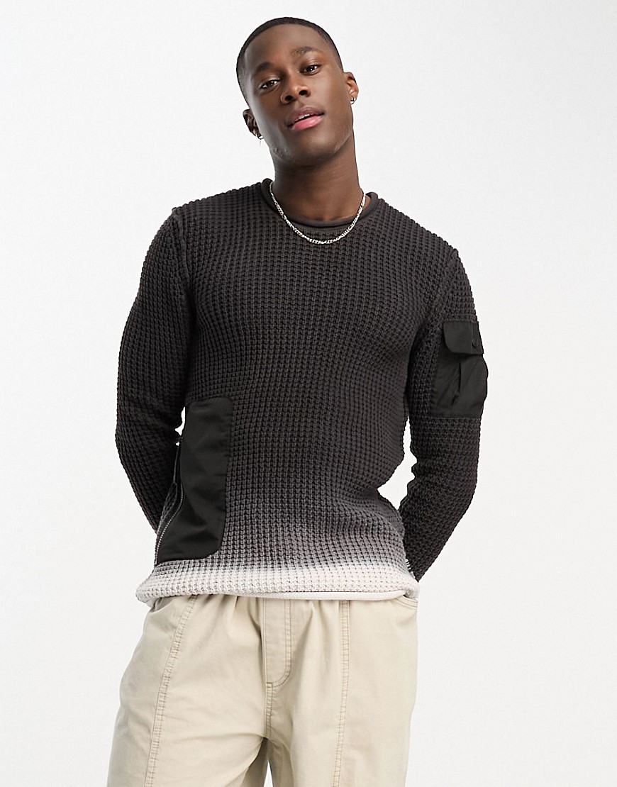 Replay knitted jumper in black