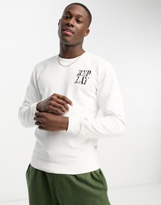 Replay logo print sweatshirt in white - ASOS Price Checker