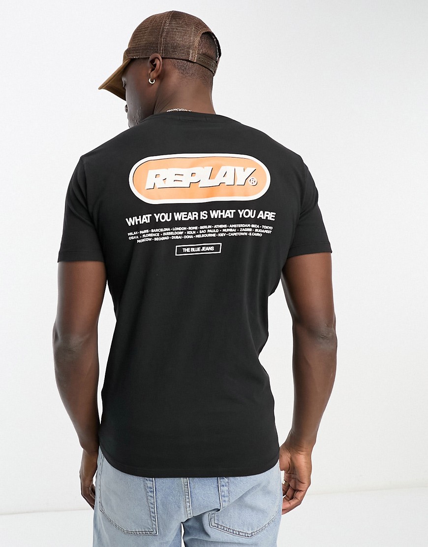 Replay logo t-shirt in black