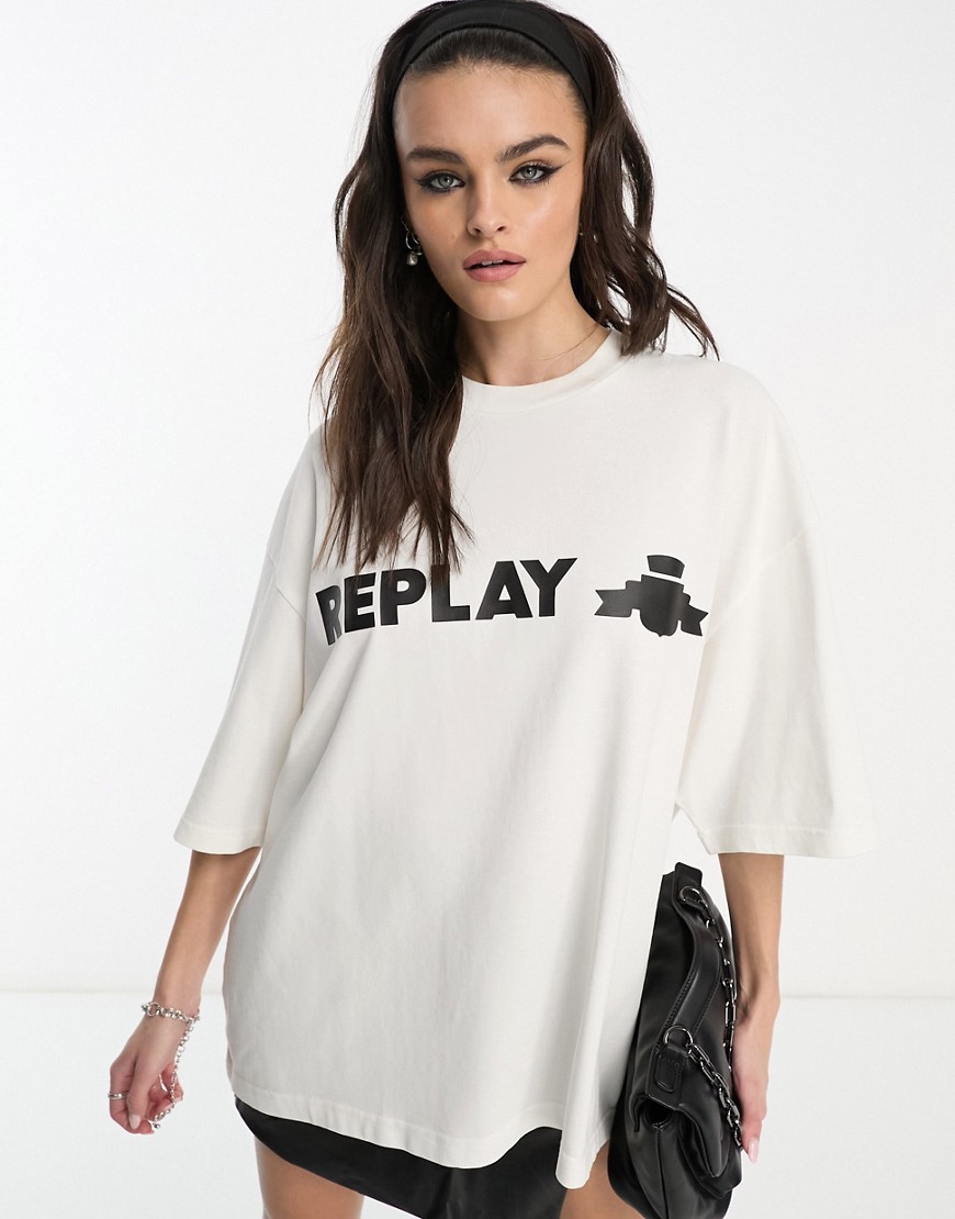 Replay logo t-shirt in white