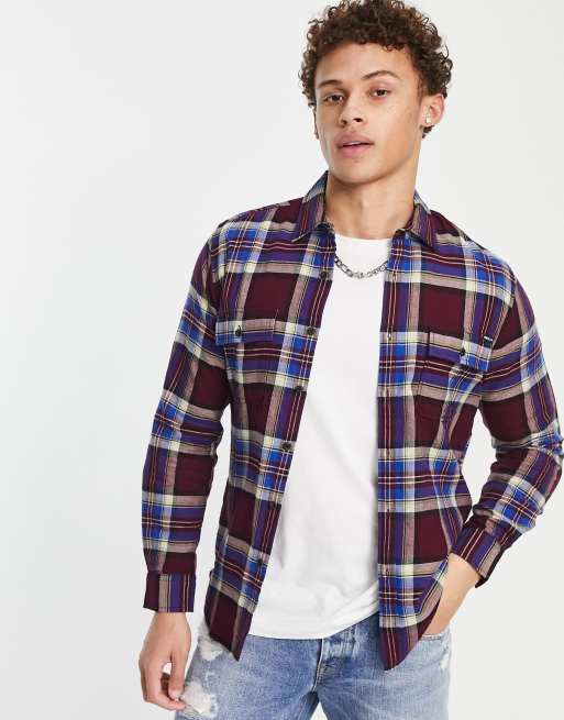 Replay long sleeve check shirt in multi