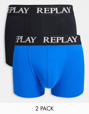 Replay - Lot de 2 boxers classiques à logo - Multicolore